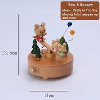 Wind Up Musical Box Wooden Music Box Wood Crafts Retro Birthday Gift Vintage Home Decoration Creative Valentine's Day Gift