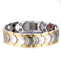 Wrist Band Magnetic Bracelet Male Black Stainless Steel Bracelet Men Hand Chain Wide Health Energy Germanium Bracelets for Men