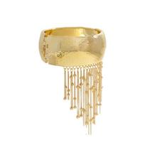 Silver-Tone Plated Tassel Cuff Bracelet High-Polished Finish Multi-Layered Chains Statement Metal Jewelry Lightweight Alloy