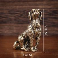 Antique Brass & Copper Shar Pei Fighting Dog Ornament – Playable, Collectible Zodiac Tea Pet