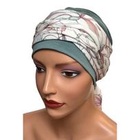 Turban Damski Wiosenny Lena Mięta-419 Chusta Miękka Także Po Chemioterapii