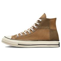 Converse Chuck 70 High Houndstooth Patchwork Unisex Sneakers Brown Sand-Dune Egret A03278C 35 brown