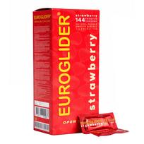 Durex Euroglider Strawberry, 144 vnt. aromatizuotų prezervatyvų rinkinys