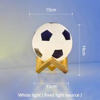 Football Solid Wood Glass Small Table Lamp Night Reading Light USB LED Circular Bedside Bed Study Decoration Remote Dimming Room