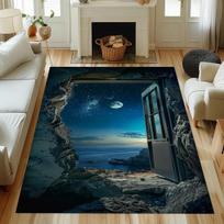 3D Visual Volcano Lava Eruption Magma Flow Hot Carpet Mat Anti Slip Durable Soft Carpet Home Living Room Bedroom Decoration Rug 50X80CM