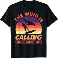 Wing Foil Saying Wind Is Calling Wing Surf Wingfoil T-Shirt Unisex T-Shirt L