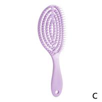 1PCS Massage Hair Comb Wet Hair Brush Salon Women Hairdressing Tools Detangling HairBrush Wet Dry salon barber Hair Styling Tool violetinė