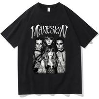 Italian Rock Band Maneskin 2023 World Tour T-shirt Fashion Gothic Retro Men Women Loose Short Sleeve Casual T Shirts Streetwe... S įvairiaspalvis