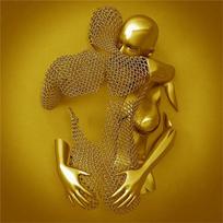 3D Sienos Dailė Drobės Tapyba Abstraktaus Metalo Figūros Statula Apkabinanti Meno Plakatas Modernaus Stiliaus Biuras 30x30cm (frameless)