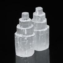 Natūralios selenito lempos balti brangakmeniai Ice Berg raižyti lempa Crystal Ore Decor Onesize