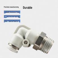 Dexia Pneumatic Right-Angle Elbow Air Tube Connector balta spalva