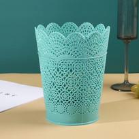 Europos stiliaus cilindrinis plastikinis šiukšliadėžė namams ir biurui 13.8*17.9 cm žalia