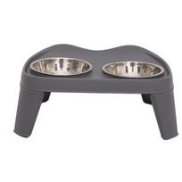 Stainless Steel Dog Bowl Raised Stand Feeder for Medium Large Dogs Anti-Spill Double Food Water Bowl Non-Slip Neck Protection