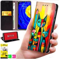 Etui Typu Portfel Do Motorola Edge 70 - Pokrowiec Bluemoon Nadruk + Szkło 9H