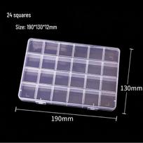 Transparent 40-Grid Plastic Storage Box with Lid for Beads, Nail Art, and Accessories 25.5*16*2 cm