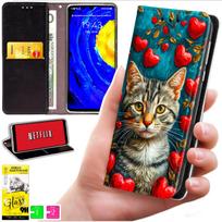 Etui Typu Portfel Do Xiaomi 15T - Pokrowiec Bluemoon Nadruk + Szkło 9H