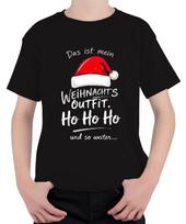Das ist mein Weihnachts Outfit Ho Ho Ho Weihnachtsmütze Nikolaus Unisex Kinder T XXXL