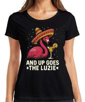 Flamingo Sombrero Margarita Up Goes the Luzie Fiesta Cocktail Party Damen T-Shir L