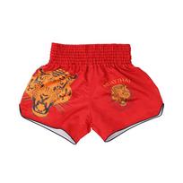 Mma fighting shorts tiger head muay thai pants martial arts sanda fighting light breathable boxing gym can be added XS raudona