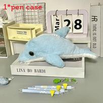 Dolphin Orca Shark Plush Animal Pencil Case With Large Capacity For Students And Kids Dolphin