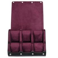 PU Leather Watch Display Box Watch Storage Classic Style Watch Case Organizer 6 Compartment Watch Storage Holder Jewelry Storage violetinė