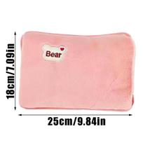 Hot Water Bag Rechargeable Leak-Proof Hand Warmer Heating Pad Hot Water Bottle For Winter Cold Weather Period Cramps Muscles rožinė