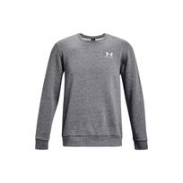 Under Armour Solid Logo Print Crew Neck Sweatshirt Men Tops Peach Grey 1374250-012 XL gray