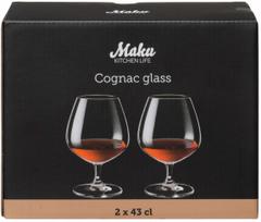 Konjako taurių komplektas Maku Kitchen Life, stiklas, 0.43 l, 2 vnt.