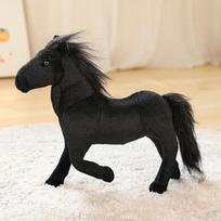 Animacinis Imitacinis Baltas Juodas Arklys Pliušinis Vaikams Pliušinis Žaislas ponio lėlė Kalėdų gimtadienio dovana 32cm