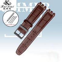 17mm 19mm Cowhide Watch Strap for SWATCH Genuine Cowhide Leather Bracelet Men Women Waterproof Sport Replacement Watchband 19mm