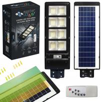Saulės baterija maitinamas gatvių šviestuvas 360W = 3600W LED su judesio ir prieblandos jutikliu bei nuotolinio valdymo pulteliu
