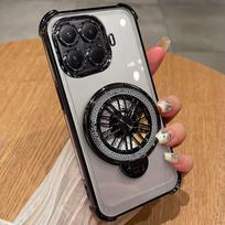 Dėklas Xiaomi 17T Pro, prabangus, skaidrus, su dengtu laikikliu, keturių kampų apsauga nuo kritimo, telefono dėklas Xiaomi Mi 17t 17tPro korpusui Xiaomi 17T Pro juoda