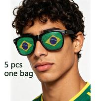Flagnshow 5 vnt. Futbolo Sirgalių Brazilijos Vėliavos Akiniai