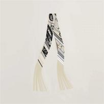 130x5cm Tassel Europe Spring New Cashew Nut Women's Decorative Small Silk Scarf Hair Band Binding Bag Handle Ribbon Small Scarf