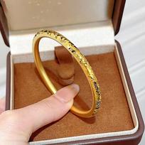 Crushed Ice Bungee Round Bar Bracelet Women's Solid Ring Bracelet Light Luxurious and High-end 17CM