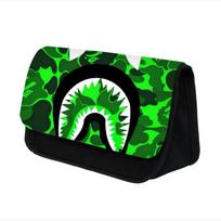 Shark Trend Large Capacity Wear-Resistant Pencil Case for Kids - Cool Stationery Storage 22*7.5*13 cm Double Layer Triangle Pencil Case