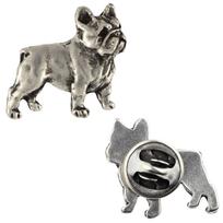 Buldog Francuski I  - Posrebrzana Broszka Z Psem, Elegancki Pin, Ozdoba Klapy Marynarki Marki Art-Dog