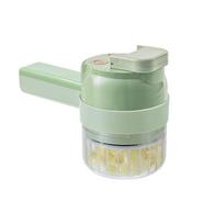 4-in-1 Cordless Electric Vegetable Chopper, Rechargeable Food Processor for Meat, Garlic, Onions & Peppers žalia