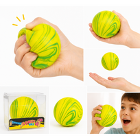 Antistresinis squishy rutulys, minkštas sensorinis žaislas nerimui nuraminti - geltonas