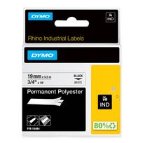 DYMO 18484 RHINO Poliesterio Juostelė 19mm x 5.5m (balta / juodas šifras)