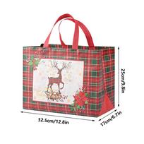 Reusable Christmas Bags 12 Pieces Festive Winter Holiday Wrapping Sacks Christmas Party Favor Bags For Party Favors Treat 25x32x17cm raudona