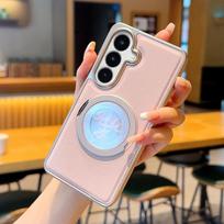 For Samsung Galaxy S26 26 Plus 25 Ultra phone case, electroplated leather, with rotating gear stand, high appearance value Galaxy S26 Ultra