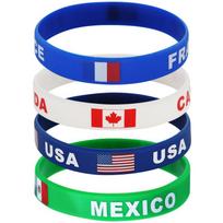 2026 FIFA World Cup Silicone Wristband Mexico USA Canada Flag Sports Wristband 3-Pack Silicone balta