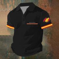 Men's Classic Polo Shirt Football Jersey Spain Inspired Design Soccer Apparel Short Sleeve Button Collar Top for Sports and Casual Wear XXXXXL rožinė