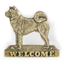 Akita, Akita Inu - Tabliczka Na Drzwi Z Psem, Mosiężna Plakietka Powitalna, Wyjątkowy Szyld Z Napisem Welcome Marki Art-Dog