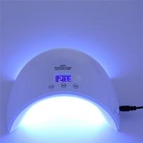 24 W LED UV lempa nagų lempa su jutiklinio jutiklio mygtuku, skirta manikiūro geliu kietėjančiam nagų džiovintuvui balta
