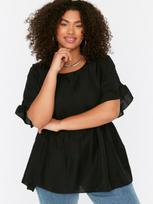 TRENDYOL PLUS SIZE Moteriška palaidinė trumpomis rankovėmis