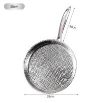 304 Stainless Steel Frying Pan Non-Stick Uncoated Omelette Frying Steak Household Hammered Pan Kitchen Cookware