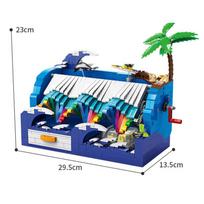 KAZI 10009 Music Box Model Chasing the Waves in Summer Series Creative DIY Toys Building Blocks Gift For Boys 818pcs