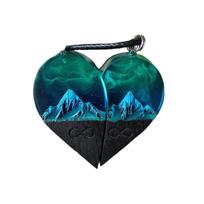 Wood Resin Paired Heart Pendants Cotton Ripe Great Gift Snowflakes Elegant Necklace